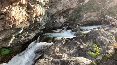 Overhead view of a rushing stream Stock-Footage 169320548