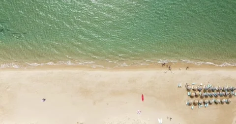 Overhead View of a Serene Beach in Paros Stock Footage 291723802