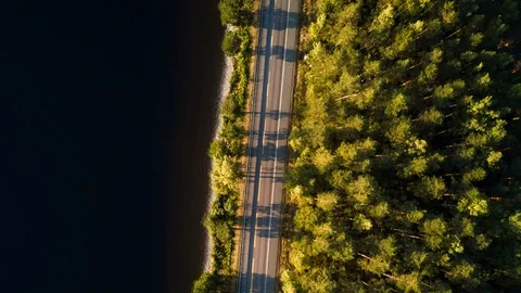 Overhead view of shore road cinemagraph animation Stock Footage 101832735