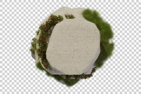 Overhead view of a stone structure, possibly a building or monument Stock Illustration