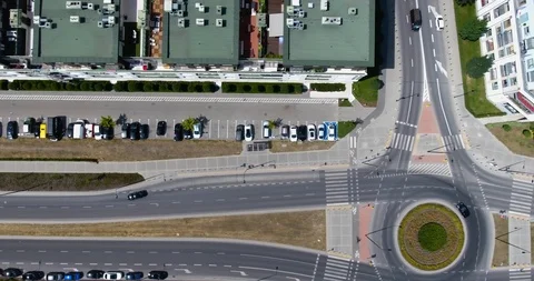 Overhead View Of Suburban Area Stock Footage 91494604