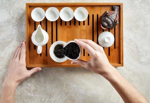 Overhead view of tea ceremony Stock Photos