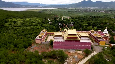 Overhead View of Temple Complex in Lijiang Yunnan China Stock Footage 336882034