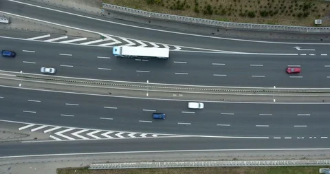 Overhead View Of Traffic Rush On Highway Stock Footage 92796032