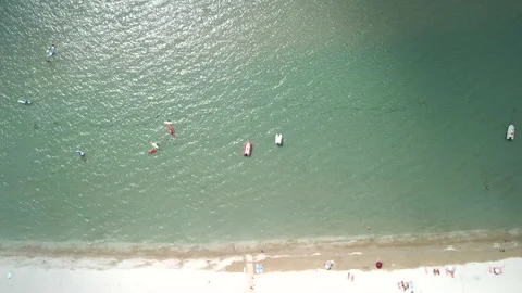 Overhead view of vasiliki beach at lefkada island greece Stock Footage 170265357