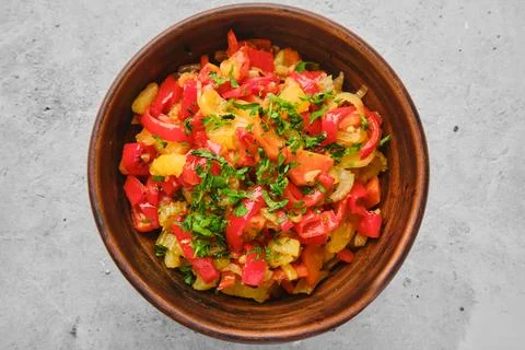 Overhead view of vegetable ragout Stock-Fotos