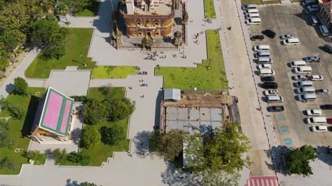 Overhead View of Wat Chalong Temple Complex in Phuket Stock Footage 340863416