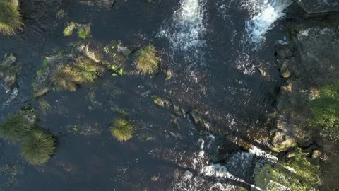 Overhead View Of Water Flowing Through The River Stock Footage 254017124