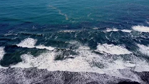 Overhead View of Waves Crashing on Beach Stock Footage 293882210