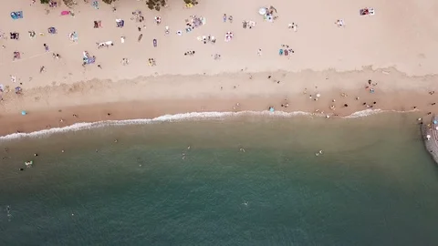 Overhead View Of Waves At Repulse Bay, Hong Kong Stock Footage 91180599