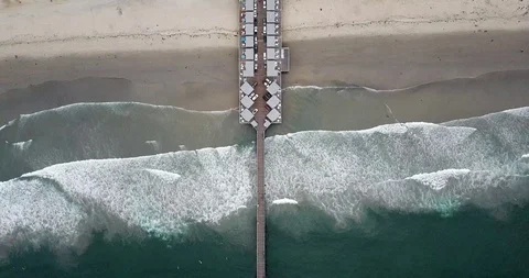 Overhead Waves in Pacific Beach Locked Down Shot 4K Stock Footage 111304465