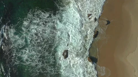 Overhead Waves on Shore Stock Footage 165137683