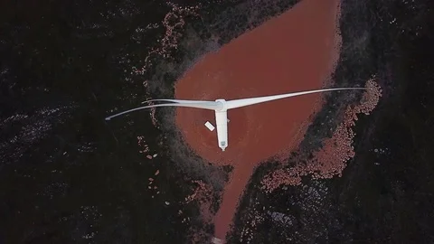 Overhead of wind turbine Stock Footage 71610681