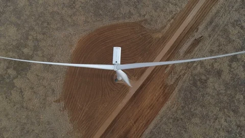 Overhead Wind Turbine Stock Footage 129960526