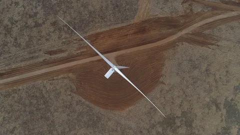 Overhead of Wind Turbine Stock Footage 129976645