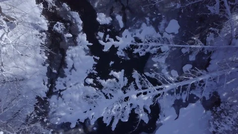 Overhead Winter Landscape Stock Footage 95203144