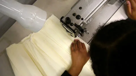 Overhead working on sewing machine Stock Footage 22570448