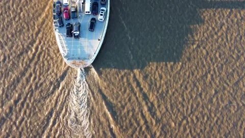 OverheadFerryStern Stock Footage 161269779