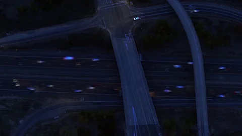 OverheadHighwayTimelapse Stock Footage 82594087