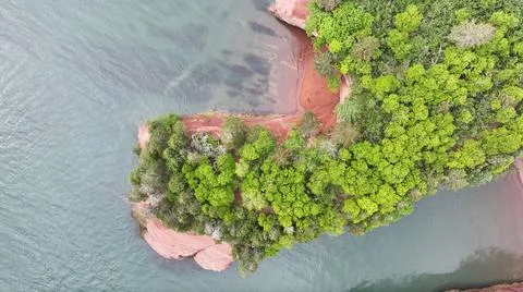 Overheard view of Cliffs in Canada Stock Photos