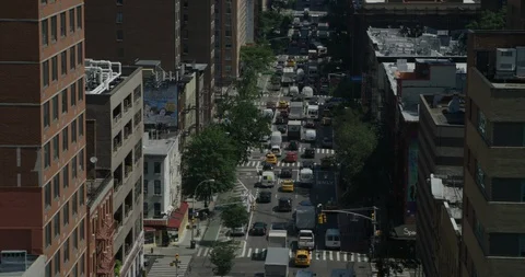 Overheard view of NYC Traffic Stock Footage 129711167