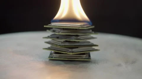 Overheated burning processor Video stock 245682889