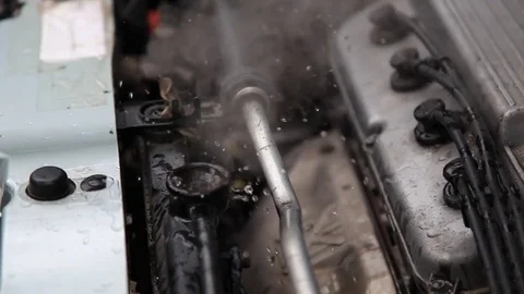 Overheating Car Radiator Stock Footage 69891038