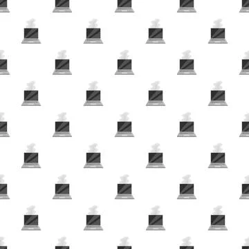 Overheating laptop problem concept seamless pattern Stock-Illustration