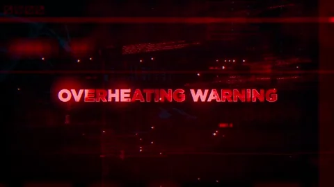 Overheating Warning Word on Hacker concept technology futuristic data Stock Footage 343589954