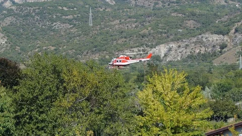 Overing AB412 helicopter Video stock 128360874