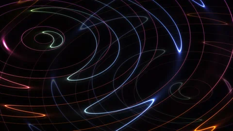 Overlaid Overlapping Circular Radial Waveform Lines Video stock 139717695
