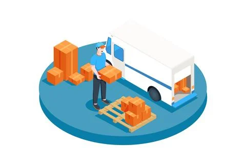 Overland Transportation Illustrazione stock