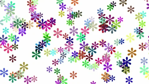Overlap Flower Punctuation Mark Solid White Background Video Stock Footage 305126580