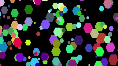Overlap Hexagon Solid Black Background Video Video stock 305126185