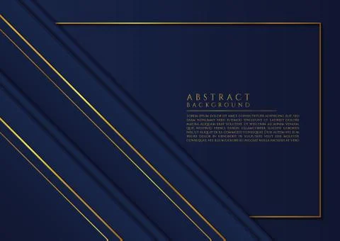 Overlap layer triangle shape design abstract style gold metallic frame space Stock Illustration