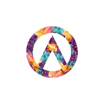 Overlap shape triangle round circle sign Illustrazione stock