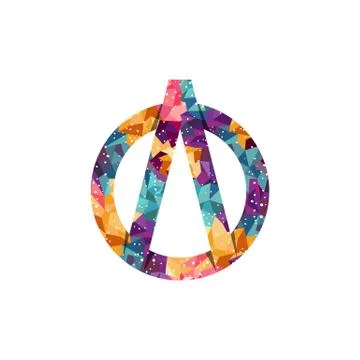 Overlap shape triangle round circle sign Stock Illustration