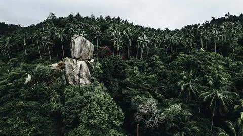 Overlap Stone attraction Koh Samui Thailand Stock Photos