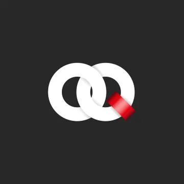Overlap symbol initials OQ logo modern monogram, combination two letters O an Stock Illustration