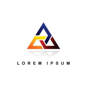 Overlaping triangle logo logotype vector art Stock Illustration