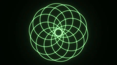 Overlapped Circles Spirograph Shape Lines Stock Footage 139739844