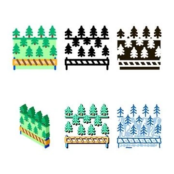 Overlapped forest clean icon vector outline Illustrazione stock