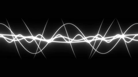 Overlapped White Electricity Waveforms Overlaid Mask Stock Footage 139717824