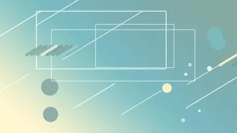 Overlapping abstract rectangles with diagonal lines and soft dots float on .. Stockillustratie