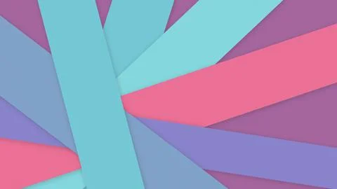 Overlapping angular ribbons in cyan, pink, lavender, and violet create a li.. Stock Illustration