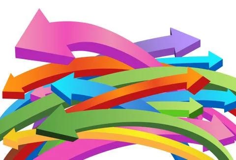 Overlapping arrows Stock Illustration