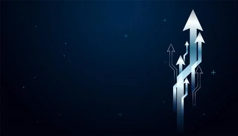 Overlapping arrows show direction and movement toward a clear future increa.. Stock Illustration