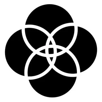 Overlapping basic shapes abstract element with slight distortion. Common part Illustrazione stock