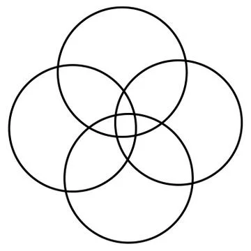 Overlapping basic shapes abstract element with slight distortion. Common part Stock Illustration