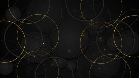 Overlapping Black Circles with Golden Rings Stock Footage 341034907